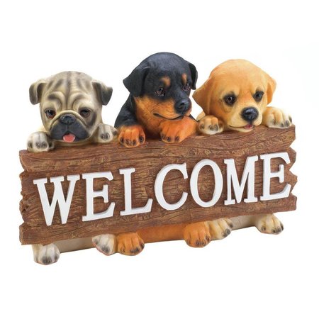 DRAGON CREST 9.5 x 4 x 6.5 in. Dog Welcome Plaque DR314962